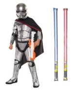 Star Wars Costume Super Deluxe Child - Captain Phasma The Force Awakens - WITH x2 FREE LIGHTSABERS