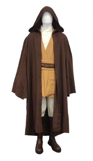 Star Wars Mace Windu Jedi Costume - Body Tunic with Replica Dark Brown Robe