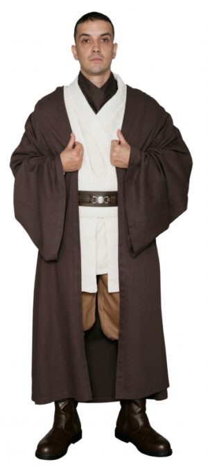 Star Wars Obi Wan Kenobi Costume - Body Tunic with Replica DARK BROWN Jedi Robe