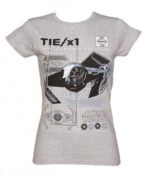 Star Wars T-SHIRTS - Haynes TIE Fighter Advanced Manual - Light Grey - Ladies
